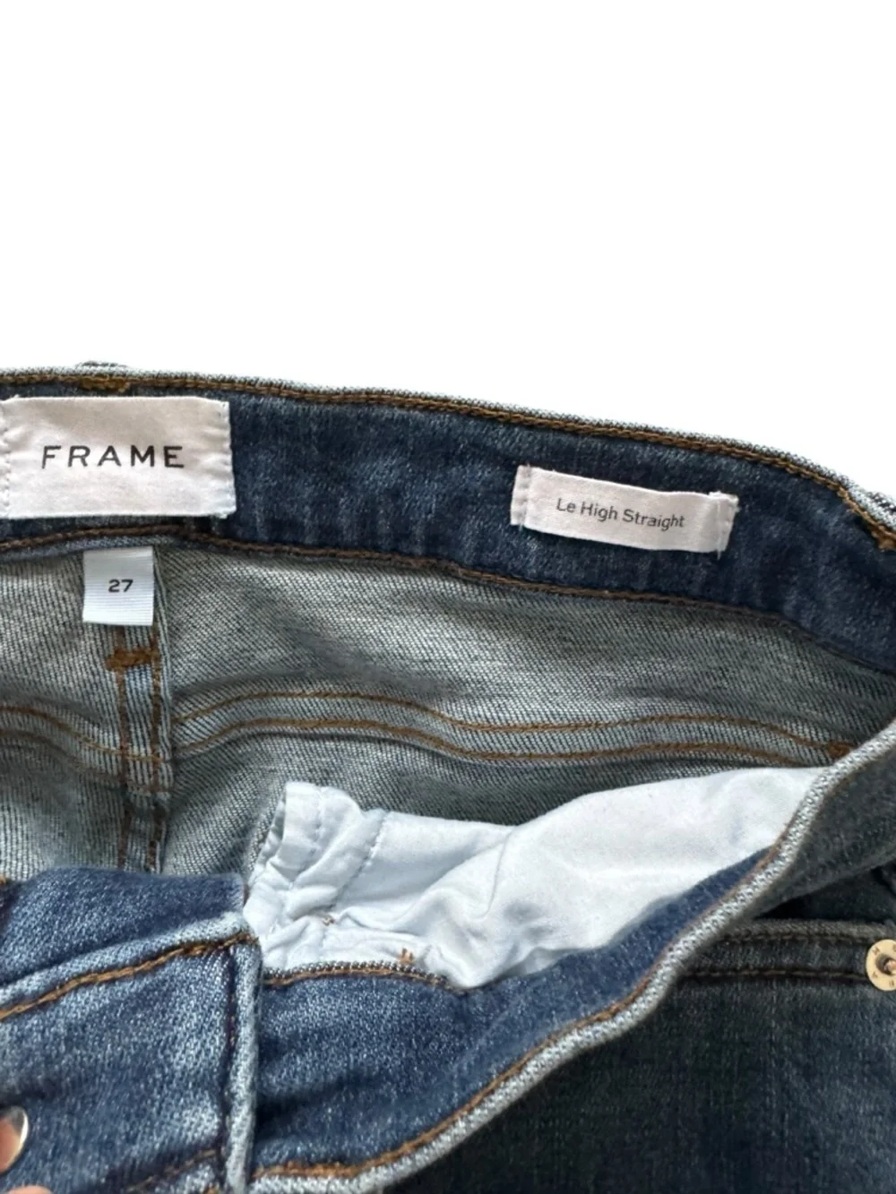 FRAME LE HIGH STRAIGHT BESTIA DESIGNER DENIM JEANS SZ 27 - Picture 5 of 8